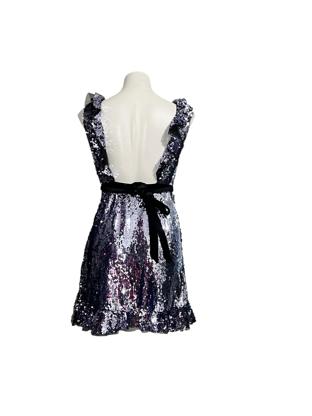 Free People Sequin Siren Mini Dress Sz 6 purple cocktail party date night